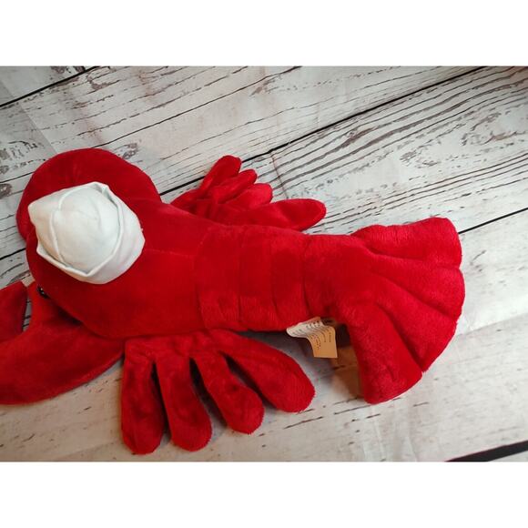 Maine Red Lobster Stuffed Animal Plush With White Sailor Hat - Picture 4 of 7
